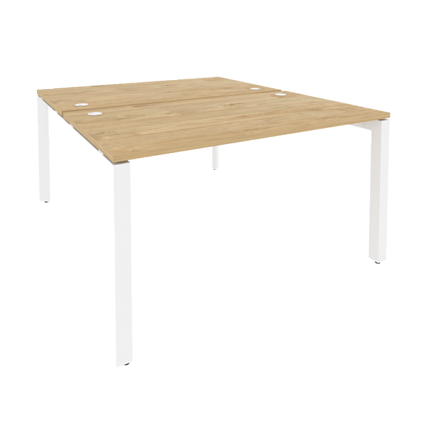 Onix Рабочая станция на П-образном м/к O.MP-D.RS-2.3.8 Тиквуд светлый/Белый металл 1380*1635*750 - Вид 1