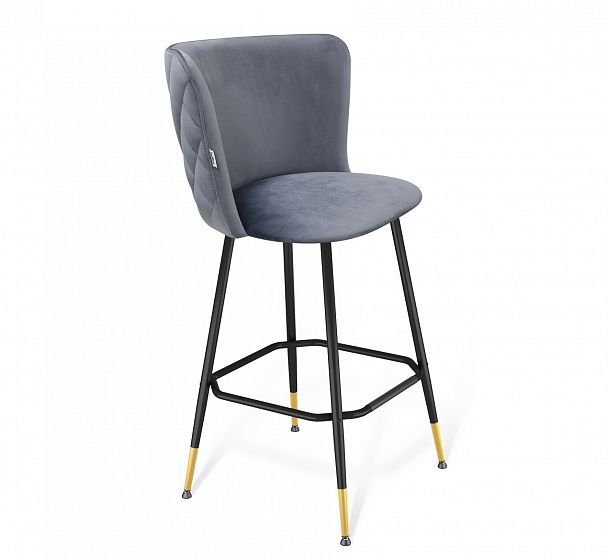 Стул барный Sheffilton SHT-ST36-3/S148 нейтральный серый/черный муар/золото - Вид 2