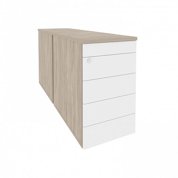 Тумба двойная "Onix" O.TPO-2.7 TIP дуб аттик/белый - Вид 1