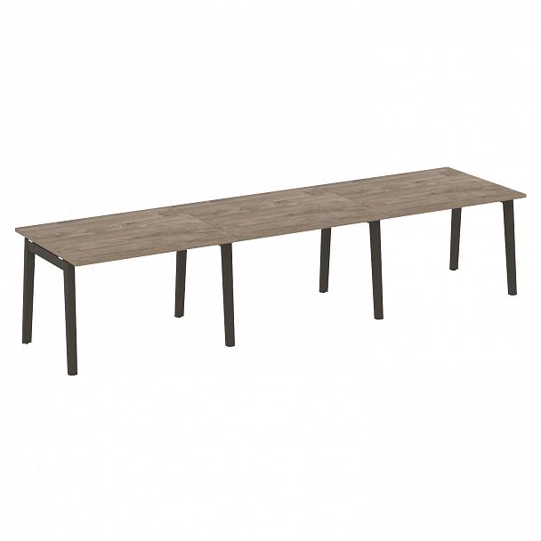 Стол переговорный (3 столешницы) "Onix wood" OW.PRG-3.2 тиквуд темный/дуб темный - Вид 1