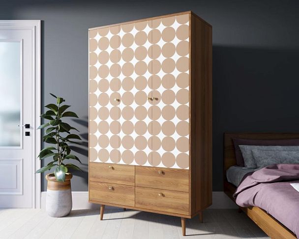 Шкаф трехстворчатый Berber принт 17 арт BB02/Print_17 - Вид 3