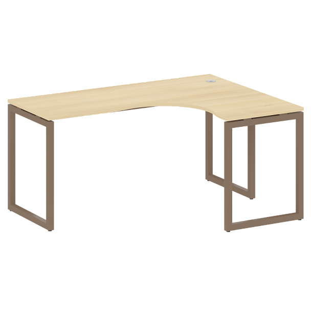 Metal System Quattro Стол криволинейный правый на О-образном м/к 40БО.СА-4 (R) Акация/Мокко металл 1600*1200*750 - Вид 1