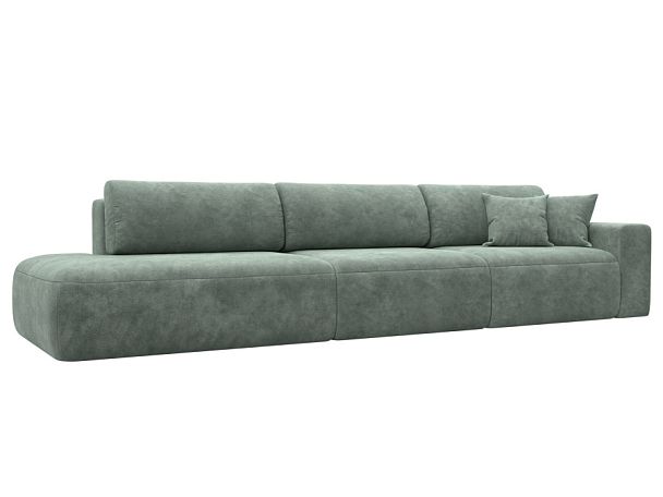 Диван прямой Лига-036 НПБ Модерн Лонг подлокотник справа Велюр зеленый - Вид 1
