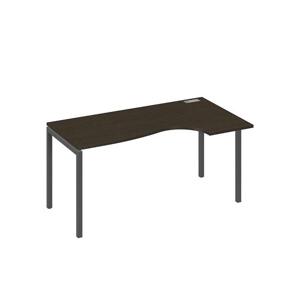 Стол эргономичный правый "Классика" на металлокаркасе DUE A4 А4 Б2 046 БП венге / металлокаркас антрацит - Вид 1