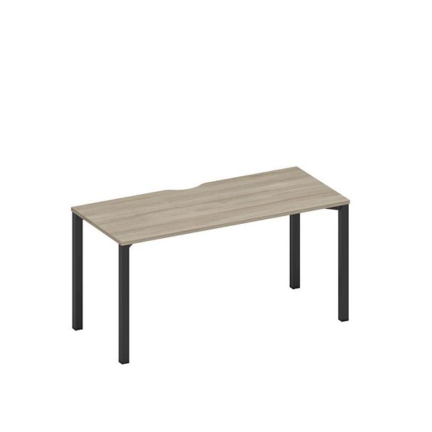Стол письменный на металлокаркасе, столешница с вырезом Space+ А1 ЧР 015.2 ВЛ вяз либерти/ черный гладкий - Вид 1