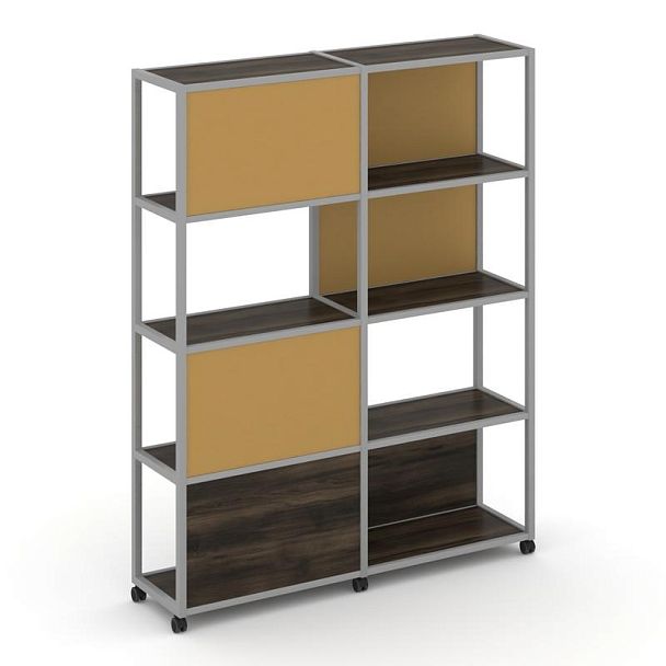 Shelf Mobile Стеллаж 5 уровней 2 секции VR.LT-STK-515.12 Дуб Мали/Металл Серый/W-31 2370*400*2000 - Вид 1