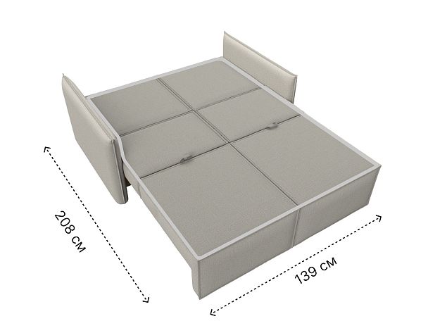 Диван прямой Либерти мини Рогожка бежевый - Вид 12