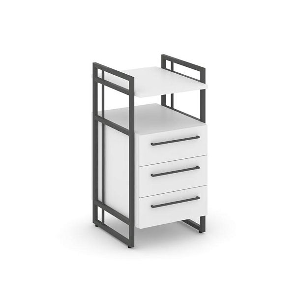 Rift Direct Тумба приставная RF.TPRR-001 Белый Бриллиант/Металл Антрацит 424*500*821 - Вид 1