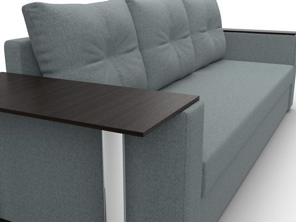 Диван прямой Атланта Лайт со столом слева Рогожка серый - Вид 4