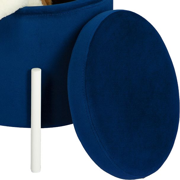 Комплект пуфов Кен с местом для хранения Синий велюр Confetti blue/белый, 2 шт. - Вид 5