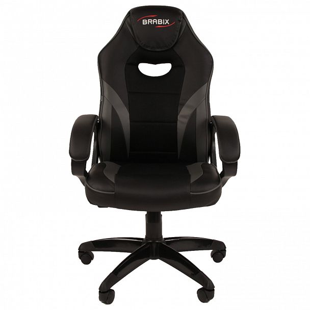 Кресло компьютерное BRABIX "Accent GM-161", TW/экокожа, черное/серое, 532576, 7083504 - Вид 5