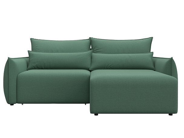 Диван угловой Лига-051 НПБ угол универсальный Рогожка зеленый - Вид 2