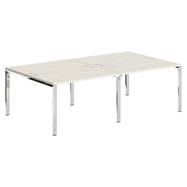 Стол 4-х местный XGWST 2414.1 Сосна Эдмонт/Нержавейка полированная 2400х1406х750 XTEN GLOSS - Вид 1