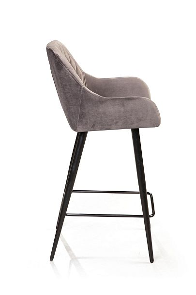 Стул полубарный Robert поворотный 360 градусов, бархат светло-серый 26 - Вид 3