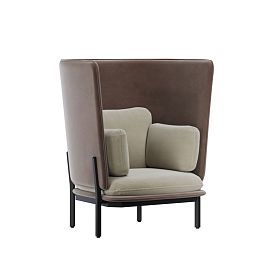 Stato Диван одноместный с высокой спинкой STA-01 Velutto 07/Velutto 36/Металл Черный 1070*900*1200 - Фото предпросмотра