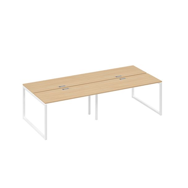 Станция 4х140 в офис каркас QUATTRO A4 А4 Б4 171-2 БП натуральный дуб / металлокаркас белый - Вид 1