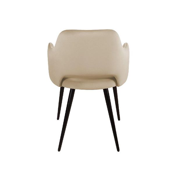 Стул William с подлокотниками, бархат бежевый 5/ черный конус - Вид 5