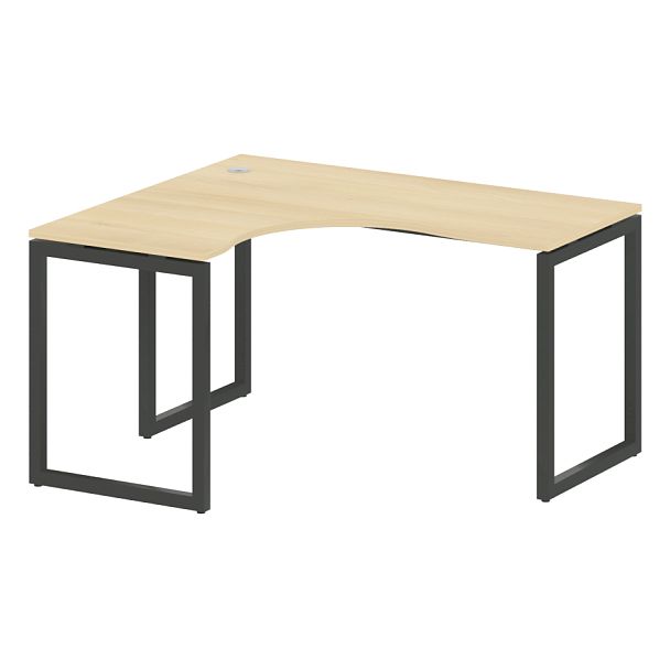 Metal System Quattro Стол криволинейный левый на О-образном м/к 40БО.СА-3 (L) Акация/Антрацит металл 1400*1200*750 - Вид 1