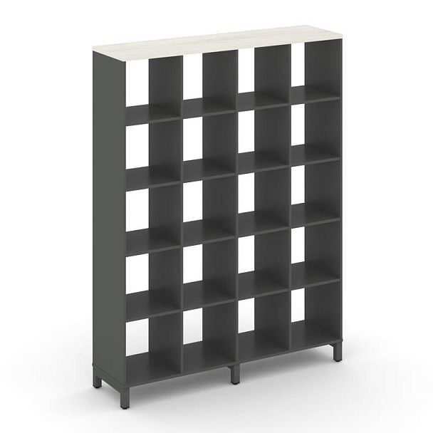 Style Project Каркас стеллажа 5 яр. SN.KS-540 Антрацит/Дуб Наварра/Металл Антрацит 1488*400*1982 - Вид 1