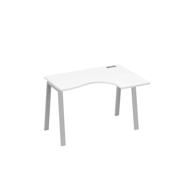 Стол эргономичный правый "Классика" на металлокаркасе TRE A4 А4 Б3 032 БП белый премиум / металлокаркас серый - Вид 1
