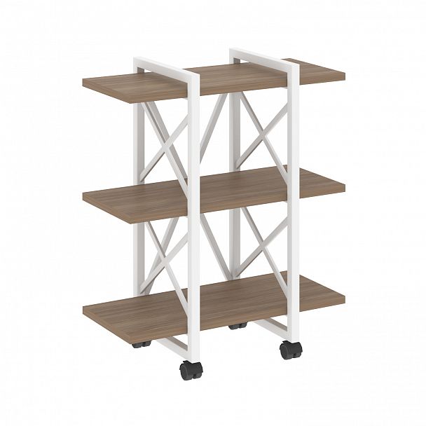 Стеллаж на колесах "Loft" VR.L-MST.K-3.4V дуб аризона/белый - Вид 1