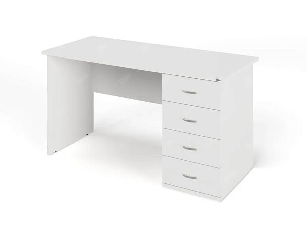 ЛАЙТ / LIGHT RRG007-14x6R Однотумбовый стол 140x60x75 Белый - Вид 1