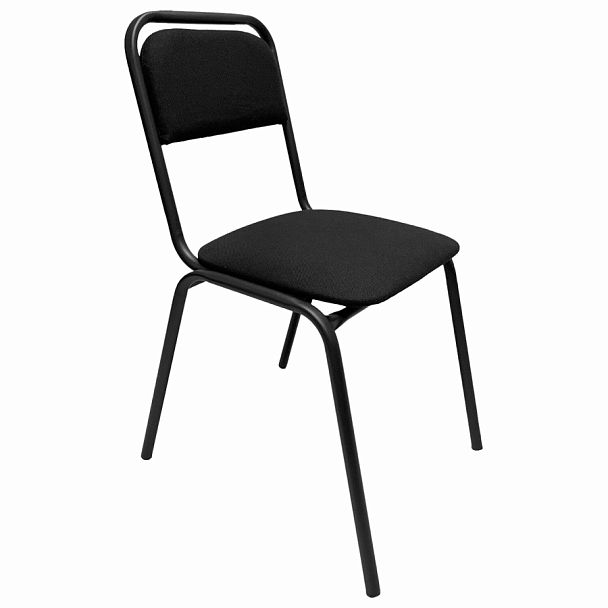 Стул для посетителей РС42, черный каркас, ткань черная - Вид 1