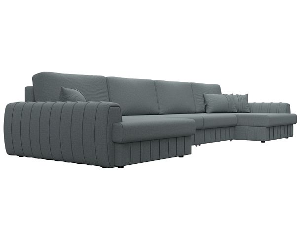 Диван П-образный Лига-057 НПБ Лонг Рогожка серый - Вид 3