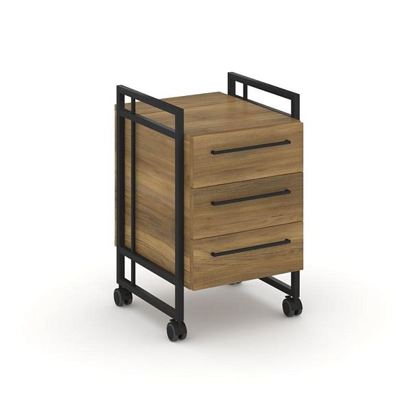 Rift Direct Тумба мобильная RF.TMR-001 Сандал Янтарный/Металл Черный 424*500*680 - Вид 1