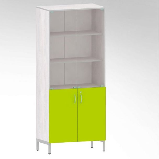 Шкаф лабораторный для посуды со стеклом (Цветной фасад) - Вид 2