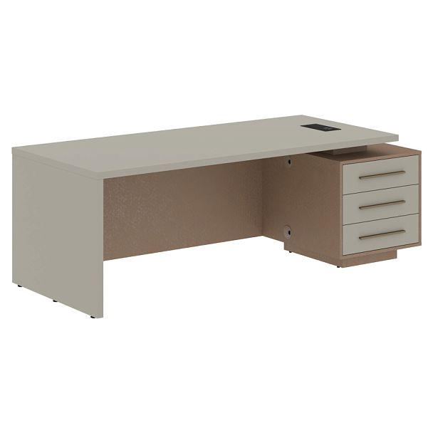 Стол руководителя с тумбой VCT 2290(R) Аметист/Бронза браш/Кобра 2200х900х750 VELION - Вид 1