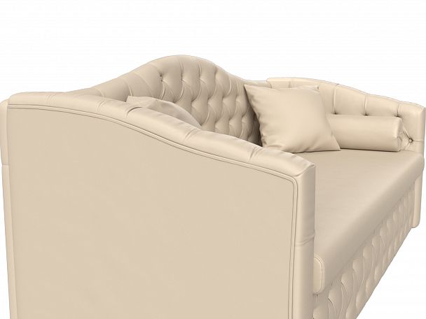 Прямой диван Мечта (полностью экокожа бежевая) - Вид 4