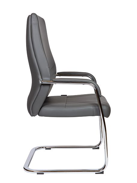 Кресло офисное / Davos CF Grey / алюминиевая  база / серая экокожа - Вид 3