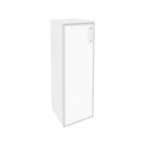 Onix Шкаф средний узкий левый O.SU-2.4 R (L) white Белый бриллиант/Стекло white 400*420*1207 - Вид 1