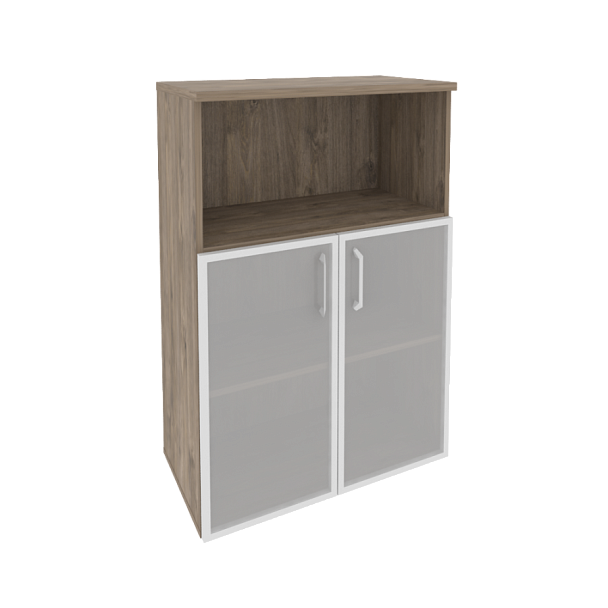 Onix Шкаф средний широкий O.ST-2.2 R Тиквуд темный 800*420*1207 - Вид 1