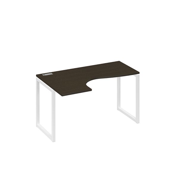 Стол эргономичный левый "Классика" на металлокаркасе QUATTRO A4 А4 Б4 033 БП венге / металлокаркас белый - Вид 1