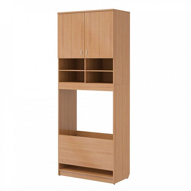 Шкаф для хранения пальто зимних, головных уборов, шлемов стальных, рюкзаков вещевых и индивидуальных "Офисные шкафы для документов"  ПК-АРМ-ШМД286Х112/35-В1-24 ольха шагрень - Вид 1