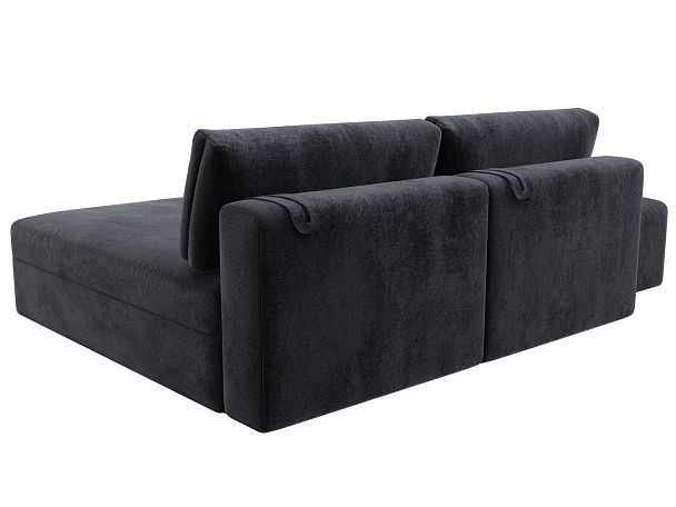 Диван угловой модульный с пуфом Лига-060 НПБ угол универсальный Велюр серый - Вид 5