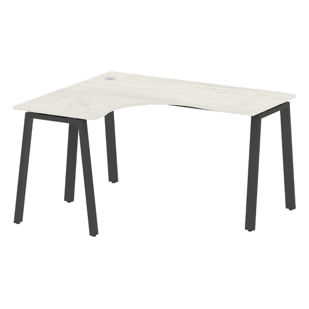 Metal System Стол криволинейный левый на А-образном м/к БА.СА-3 (L) Дуб наварра/Антрацит металл 1400*1200*750 - Вид 1