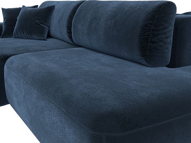 Диван угловой Лига-036 НПБ Модерн левый угол Велюр синий - Вид 4