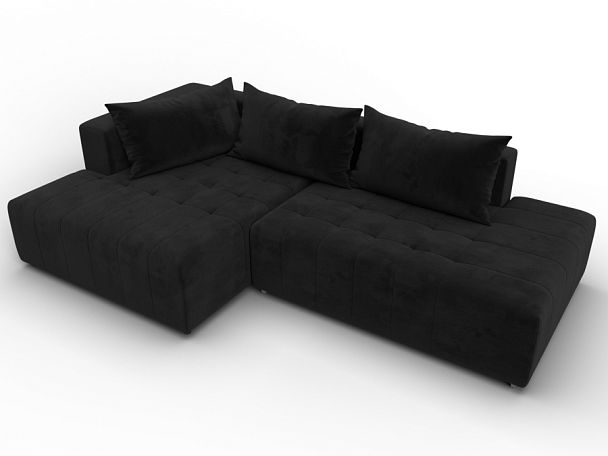 Диван угловой Лига-103 НПБ угол левый Велюр черный - Вид 6