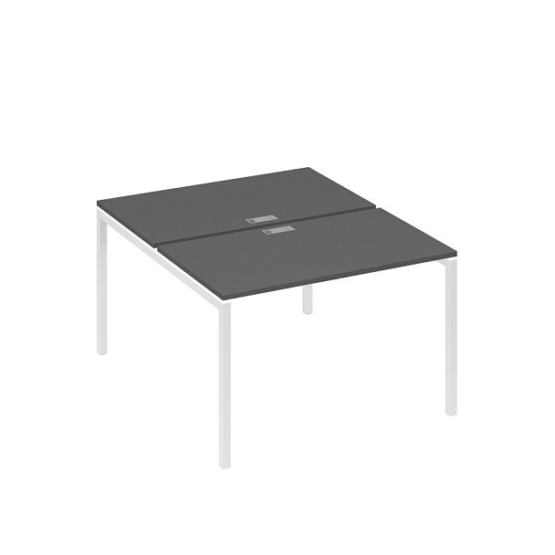 Рабочая станция на металлокаркасе DUE (2х120) A4 А4 С2 173 БП антрацит премиум / металлокаркас белый - Вид 1