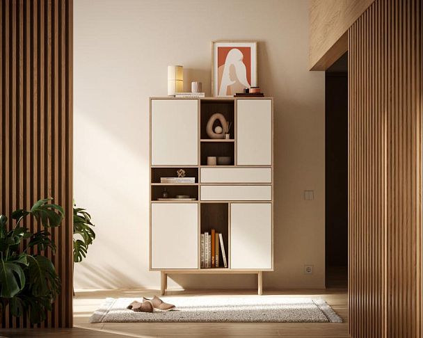 Комод высокий с дверками и ящиками Alice арт ALC07 - Вид 4