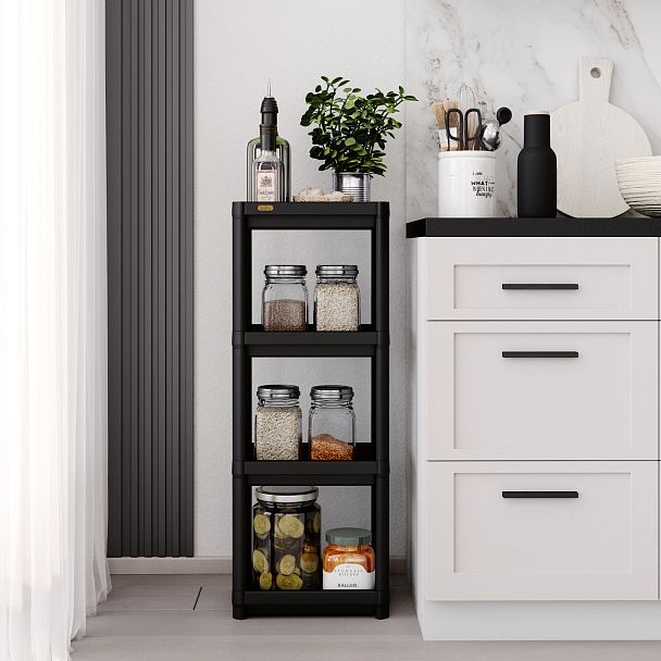 Стеллаж Sheffilton SHT-SS25-3 черный - Вид 5