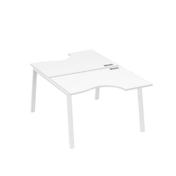 Рабочая станция со столами (2х120) каркас TRE A4 А4 Б3 183  БП белый премиум / металлокаркас белый - Вид 1