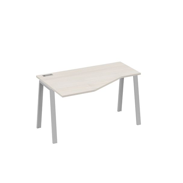 Стол эргономичный левый "Техно" на металлокаркасе TRE A4 А4 Б3 053 БП дуб / металлокаркас серый - Вид 1