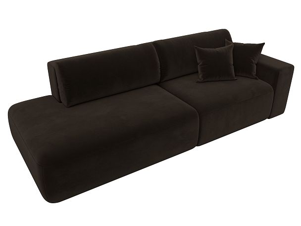 Диван прямой Лига-036 Модерн подлокотник справа Микровельвет коричневый - Вид 6