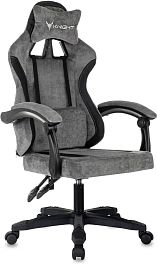 Кресло игровое Knight Wolf серый/черный крестов. пластик - Фото предпросмотра