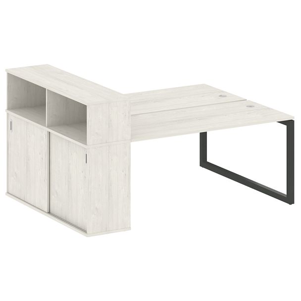 Metal System Quattro Р. ст. с шкафом-купе на О-образном м/к 50БО.РС-СШК-2.4 Т Дуб наварра/Антрацит металл 2010*1475*1098 - Вид 1