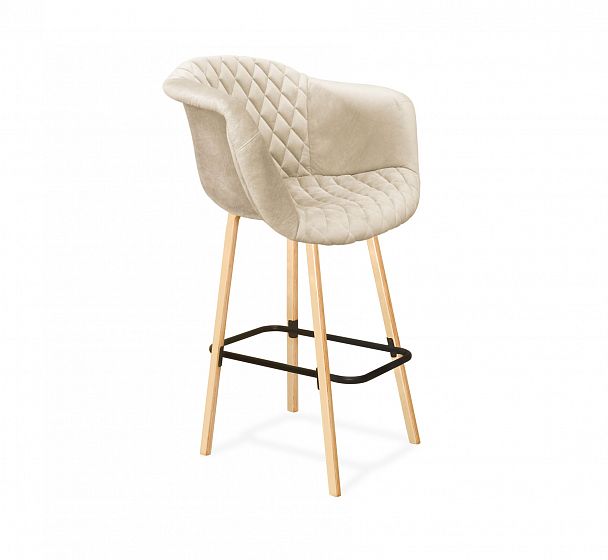 Стул полубарный Sheffilton SHT-ST31-C4/S94-1 кремовый/прозр. лак/черный муар - Вид 1